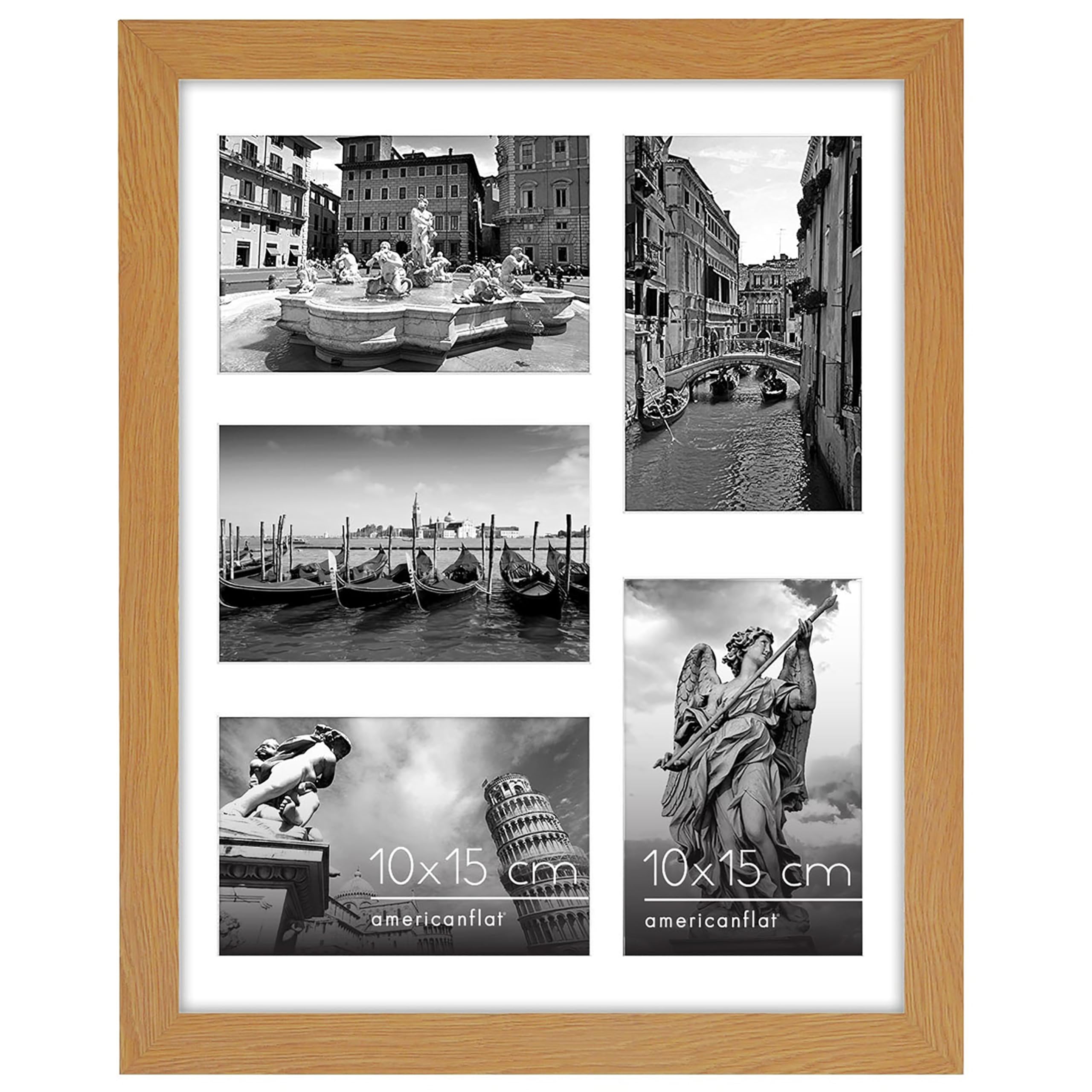Americanflat 4x6 Double Picture Frame with Shatter-Resistant Glass - Fits Two 4x6 Photos or use as One 6x14 Frame - Signature Collection - Collage Frames for Tabletop and Wall Display - Black