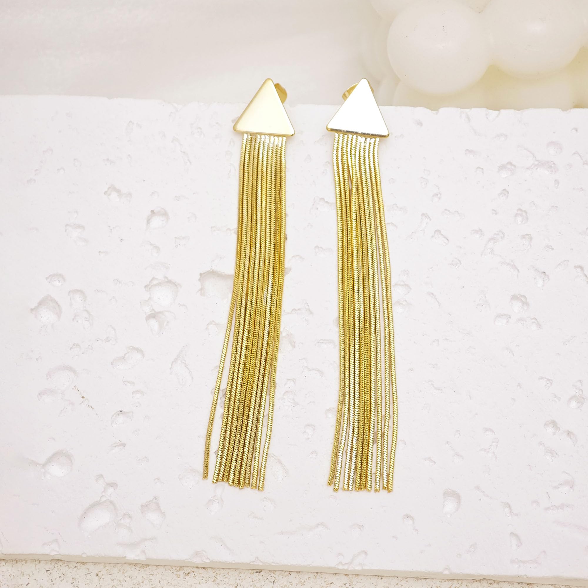 Gold Earrings for Women Trendy, Simple Dainty 14K Gold Plated Paperclip Square Chain Link Dangle Hoops Earrings Pin Stud Huggie Earrings Lightweight Hypoallergenic Minimalist Aesthetic Gold Jewelry for Christmas Gifts