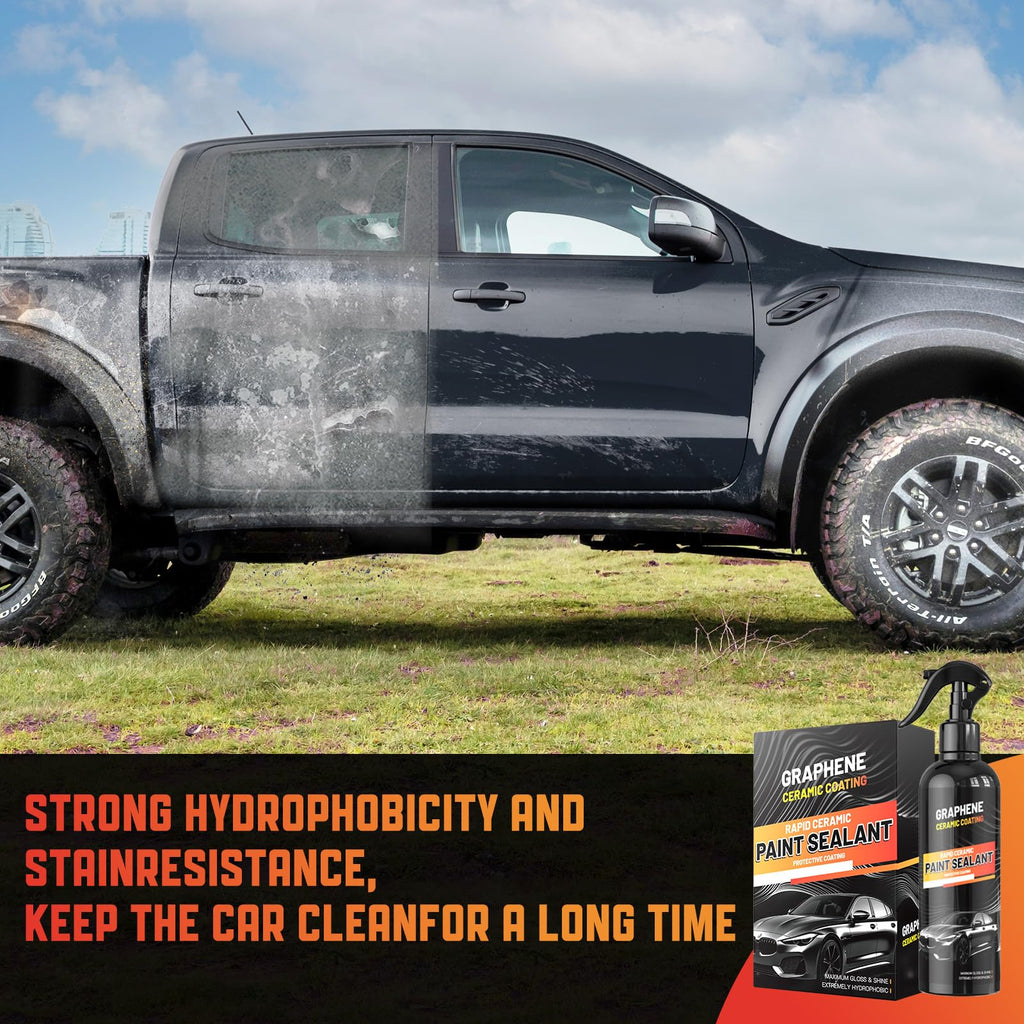 Graphene Ceramic Coating for Cars (17oz) - 12H Ceramic Spray Coating - 24+ Months of Long Lasting Protection - Ultra High Gloss & Shine - Unmatched Slickness - Extremely Hydrophobic