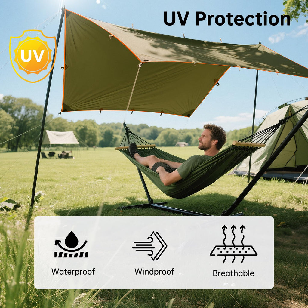 Free Soldier Waterproof Portable Tarp Multifunctional Outdoor Camping Traveling Awning Backpacking Tarp shelter Rain Tarp