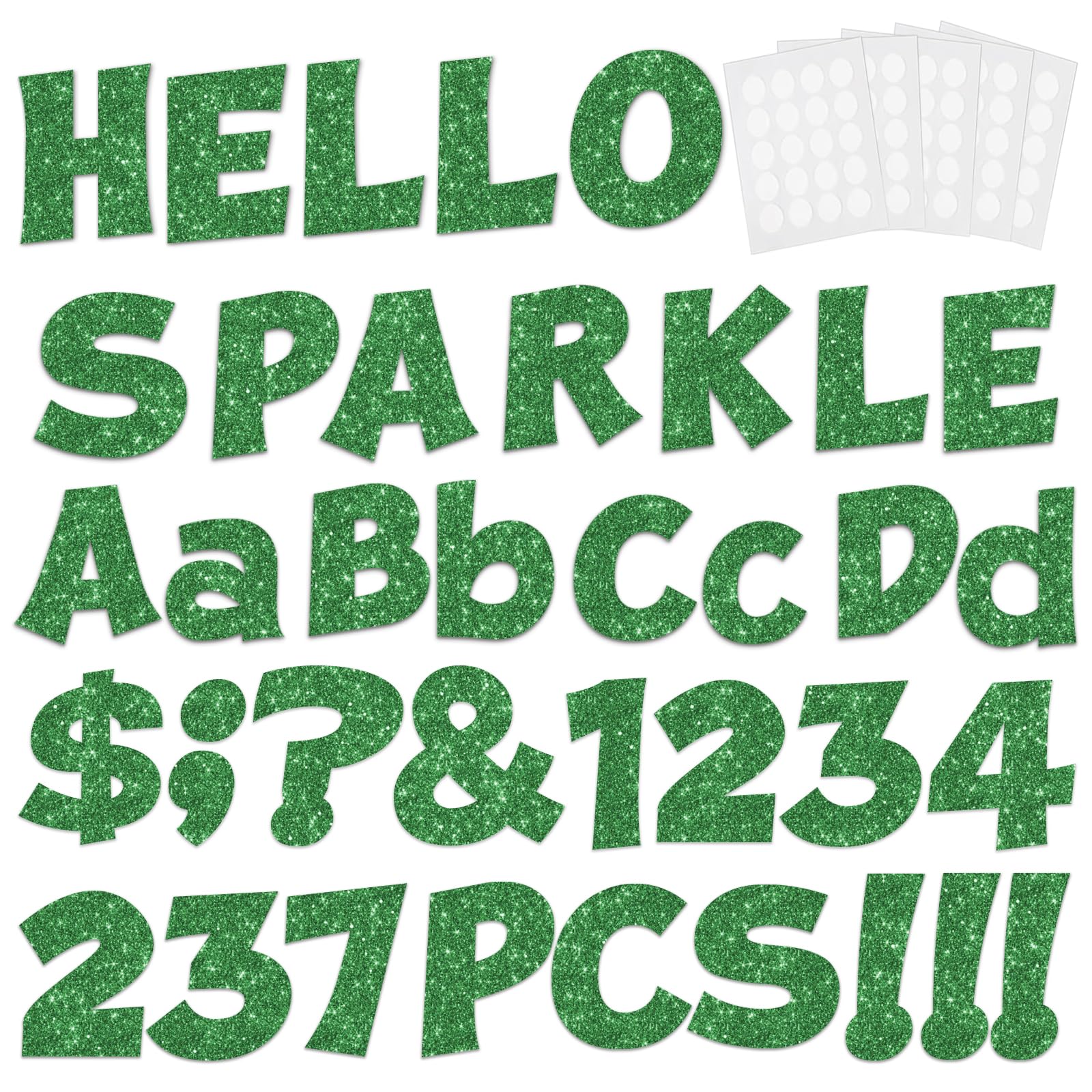 237 Pcs Glitter Bulletin Board Letters, Numbers and Punctuation, Poster Board Letters Alphabet Cut Out Cardboard Letters Accessories for Classroom Display Decorating Supplies 4inch (Black)