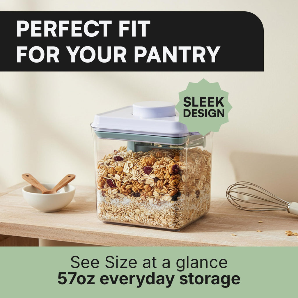 Bop Top Airtight Food Storage Containers with Lid 13.5 Cups / 108 oz | Kitchen Canister Sets | Air Tight Pantry Container | Pop Top Dry Food Storage Containers for Snacks, Sugar, Flour, Baking, Pasta