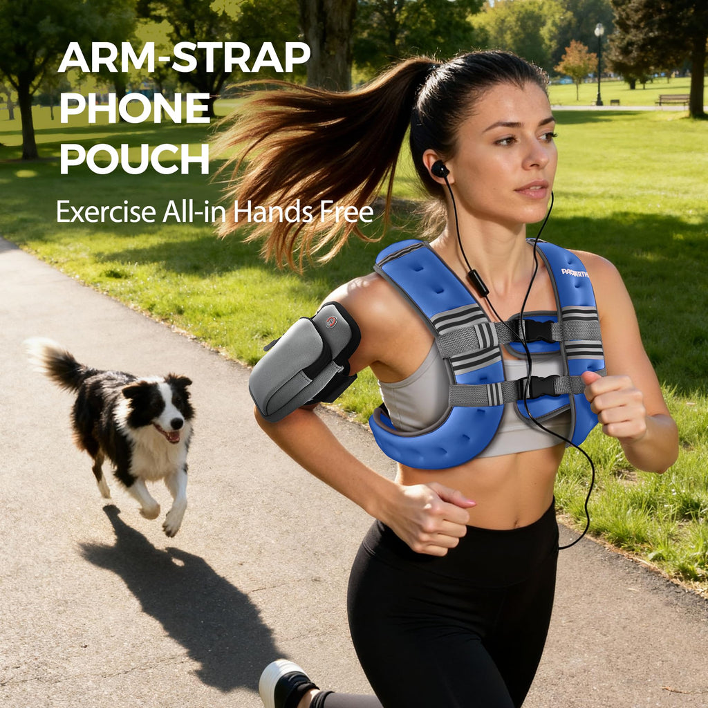 PACEARTH Weighted Vest,6lb/8lb/10lb/12lb/16lb/20lb/25lb/30lb Weight Vest with Reflective Stripe, Body Weight Vests for Women, Men, Weight Loss Workout, Strength Training, Running, Walking, Jogging