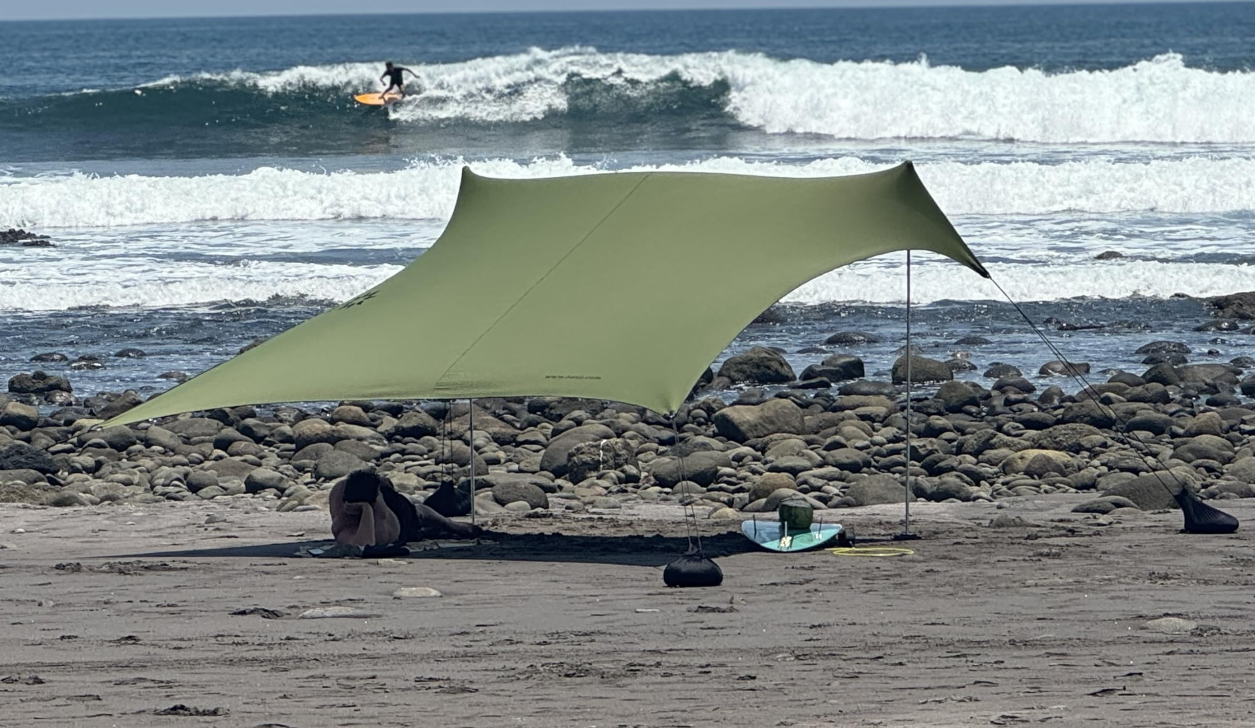 Neso Grande Portable Beach Tent Sun Shelter - Lightweight Beach Shade Canopy - Easy Setup for Family Outings - Patented Reinforced Corners - UPF 50+ Sun Protection - 7ft Tall, 9 x 9ft
