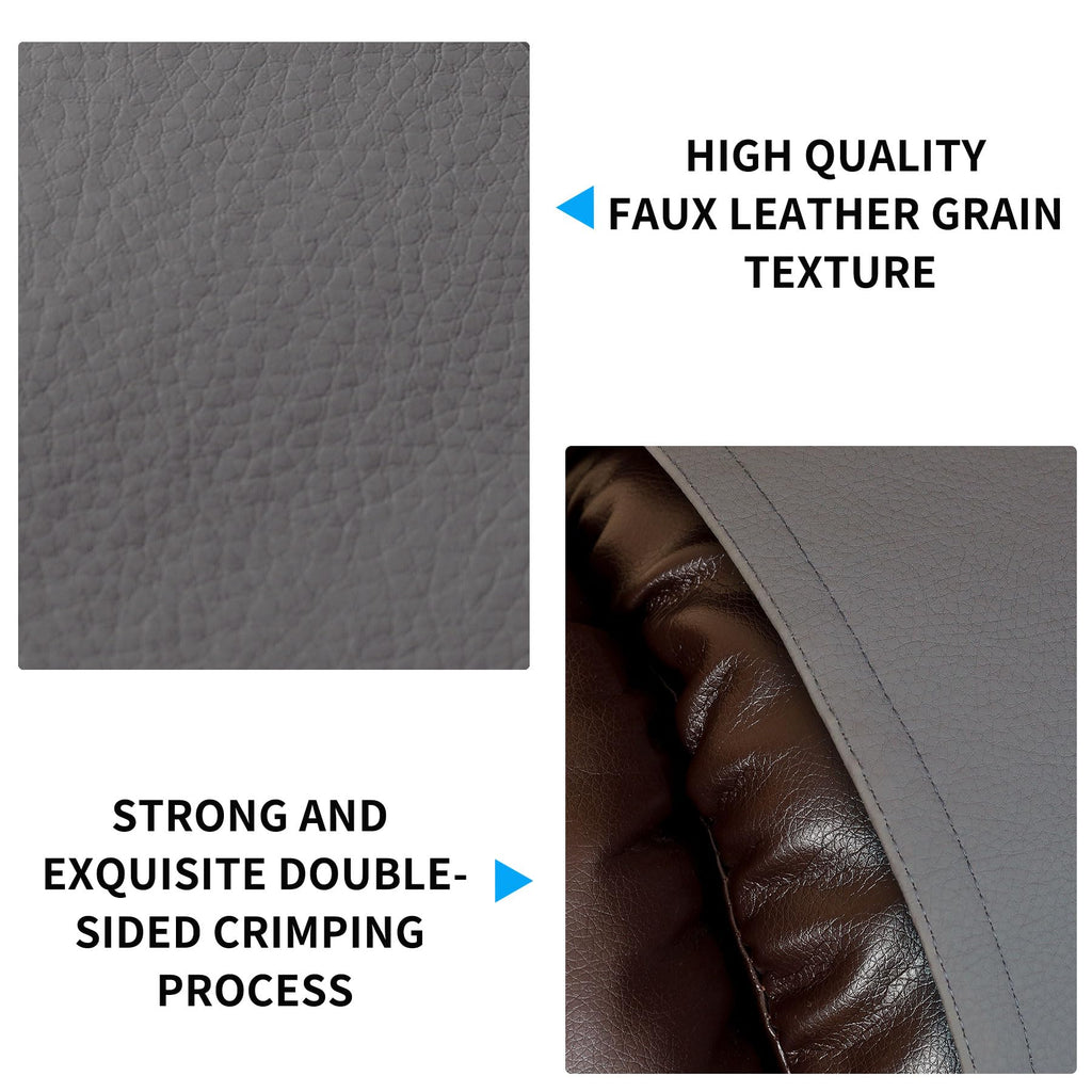 Non Slip Recliner Headrest Protector Washable Faux Leather Headrest Covers for Recliner Chair Waterproof Couch Head Rest Covers for Sofa,Furniture,Office Chair,Theater Seat (Beige)