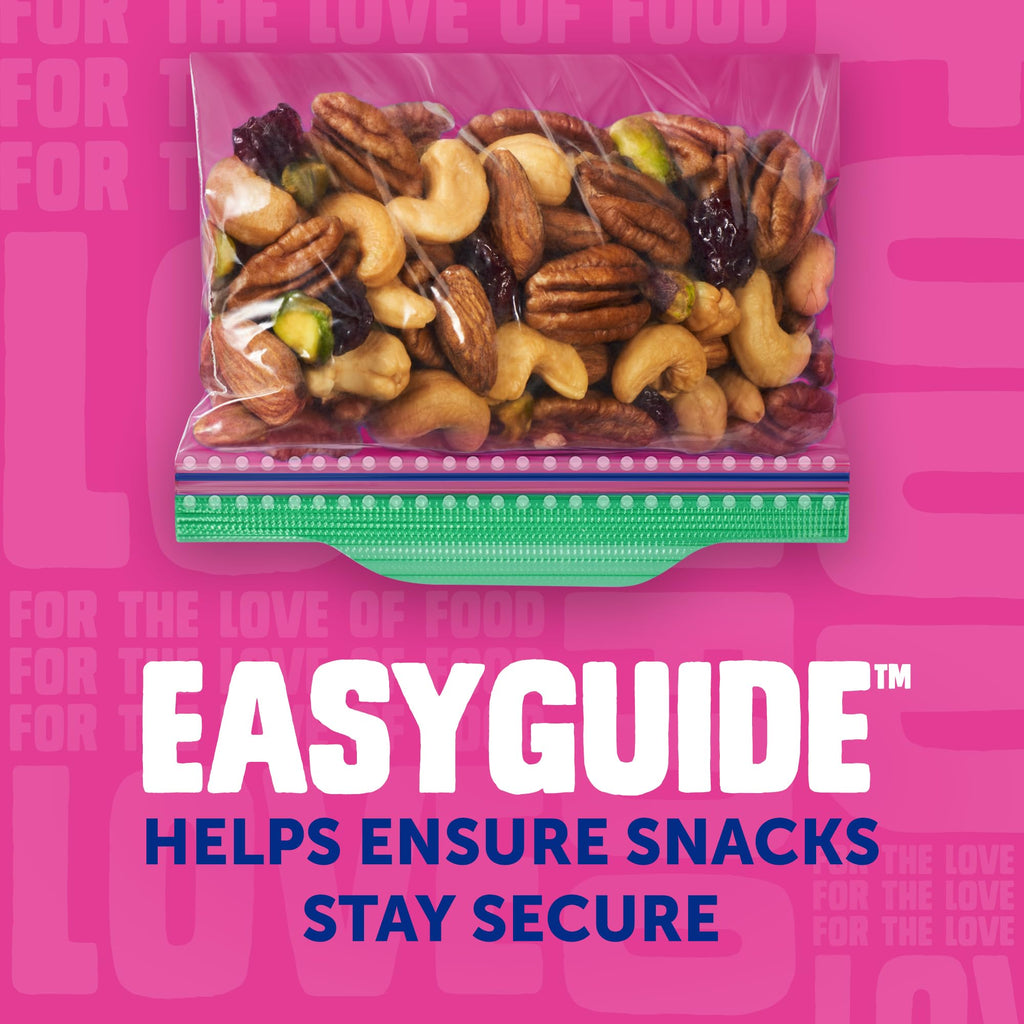 Ziploc Snack Bags, Easy Open and Close, Small Plastic Food Storage Bags, 50 Bags Total