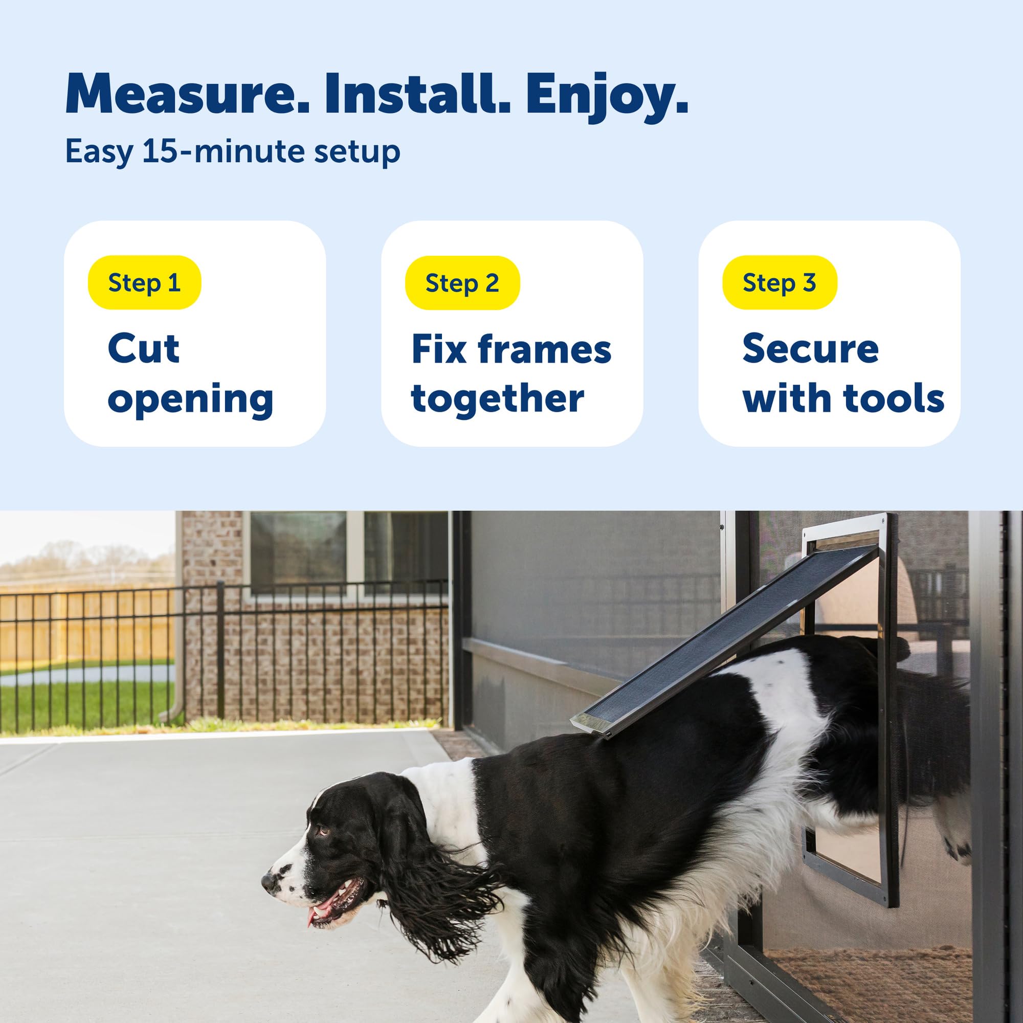 PetSafe Dog Door for Screen Door Size Large for Dogs and Cats up to 100 lb Use in Screen Doors Window Screens and Porch Screens