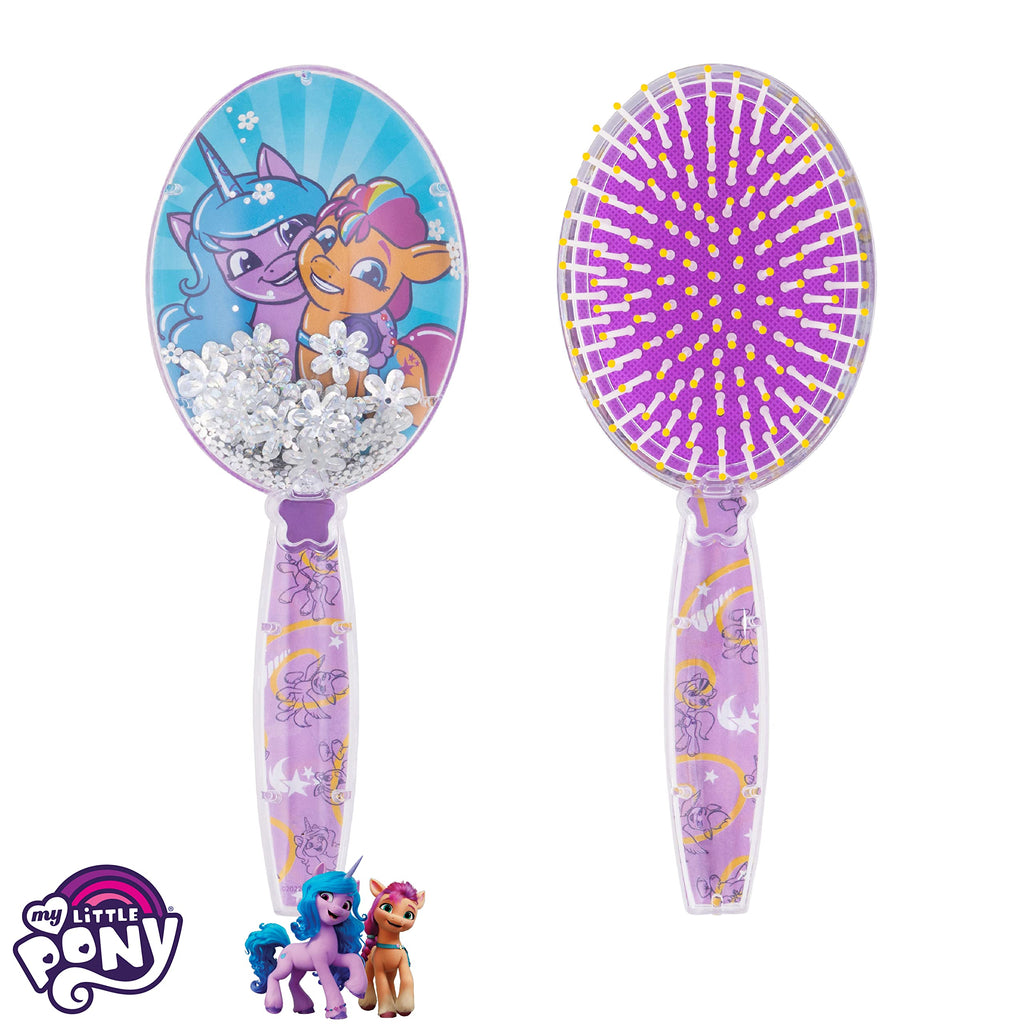 CoComelon Hair Brush with Magical Sparkling Stars Confetti HairBrush, Green - Kids Hair Brush Ages 3+
