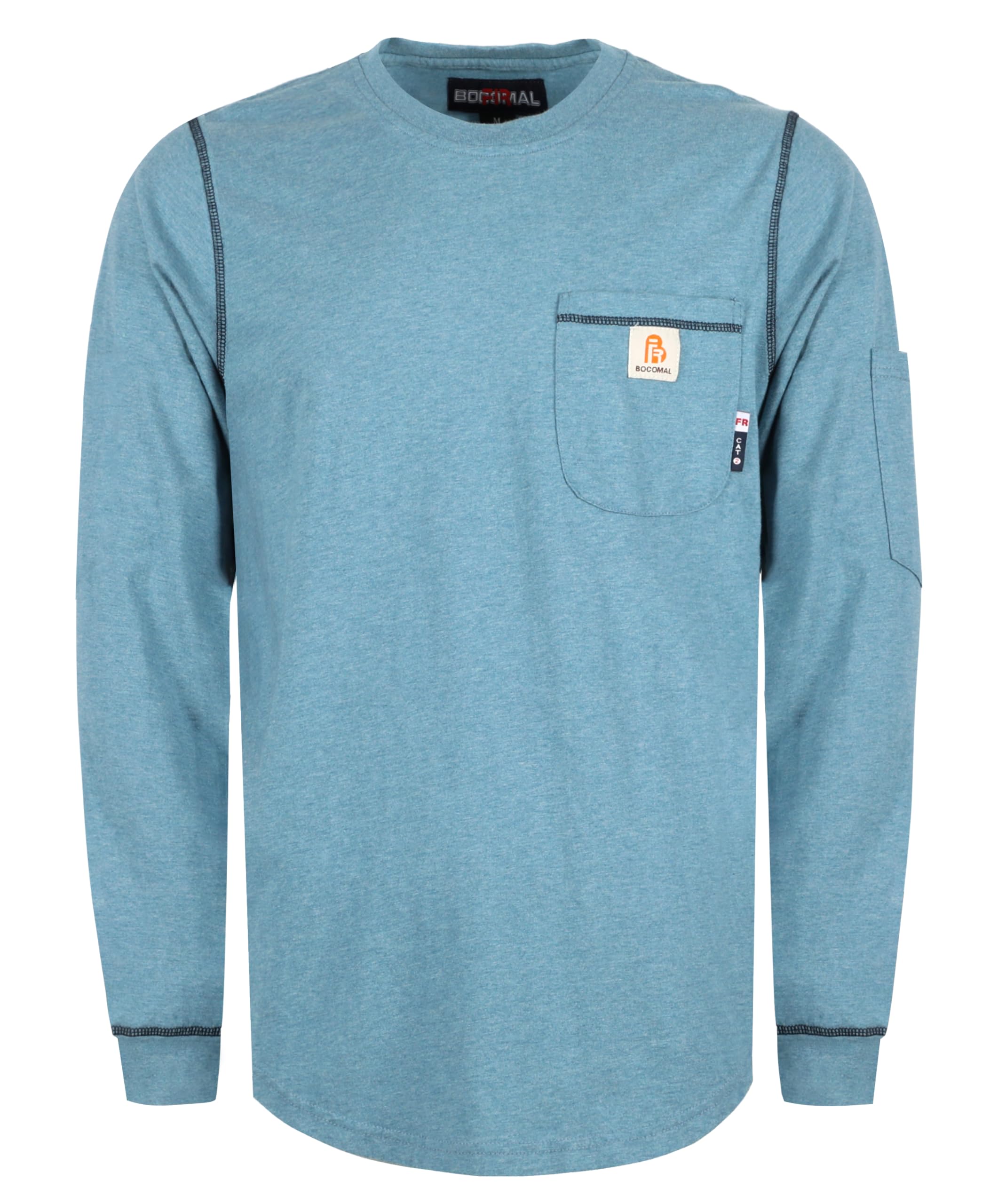 BOCOMAL FR Shirts for Men Lightweight Crew Long Sleeve Flame Resistant/Fire Retardant Shirt…