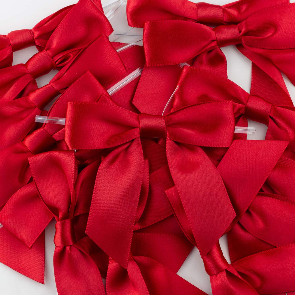 7Rainbows 50pcs Boutique 1.5" Black Satin Ribbon Mini Bows for Craft Sewing Scrapbooking Wedding and Gift Wrapping