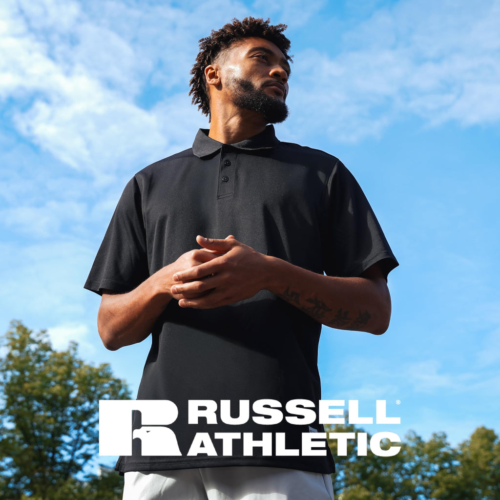 Russell Athletic Mens Dri-Power Performance Polo | Premium Dri-fit Polo Shirt for Men