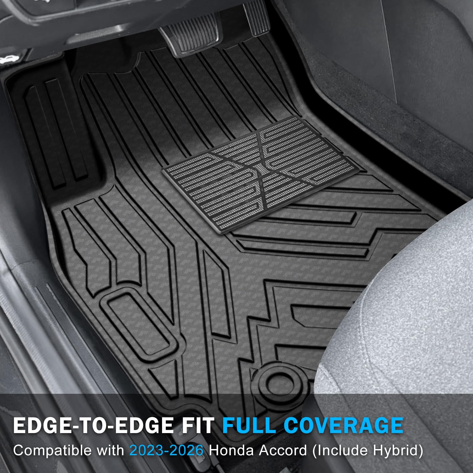 KUST Floor Mats & Trunk Cargo Mat for Toyota RAV4 2019-2025, All Weather Rear Trunk Cargo Liner for RAV4 Accessories TPE Rubber Raised Edge 4PCS