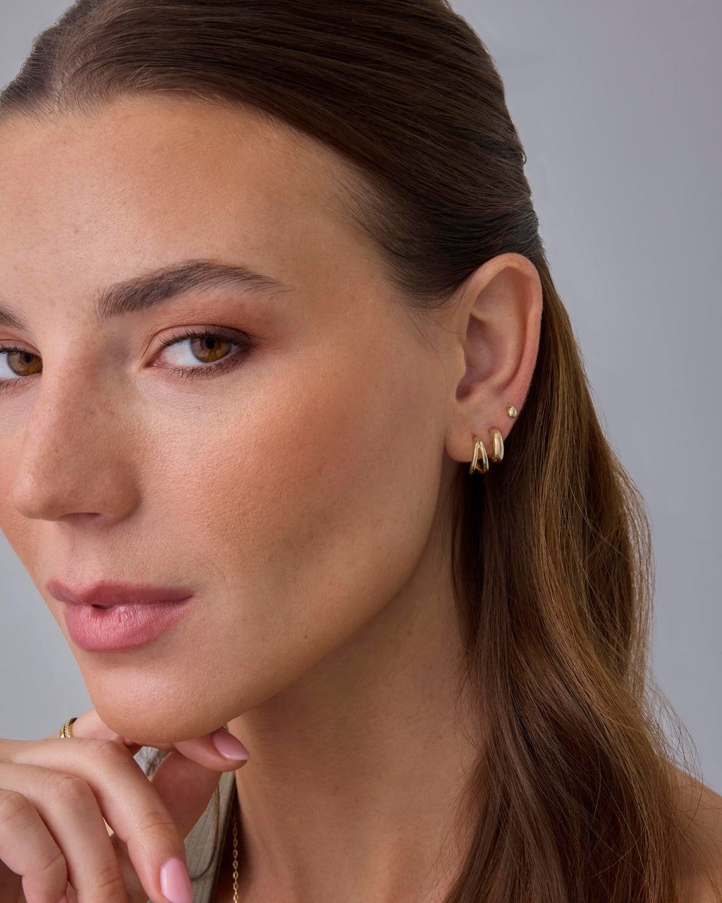 PAVOI Gold Hoop Earrings for Women - 14K-18K Yellow Gold Plated 925 Sterling Silver - Hypoallergenic 3-Pair Small Hoop Earings Set with Cubic Zirconia - Rope Teardrop & Chunky Huggie Styles Earscape Piercings