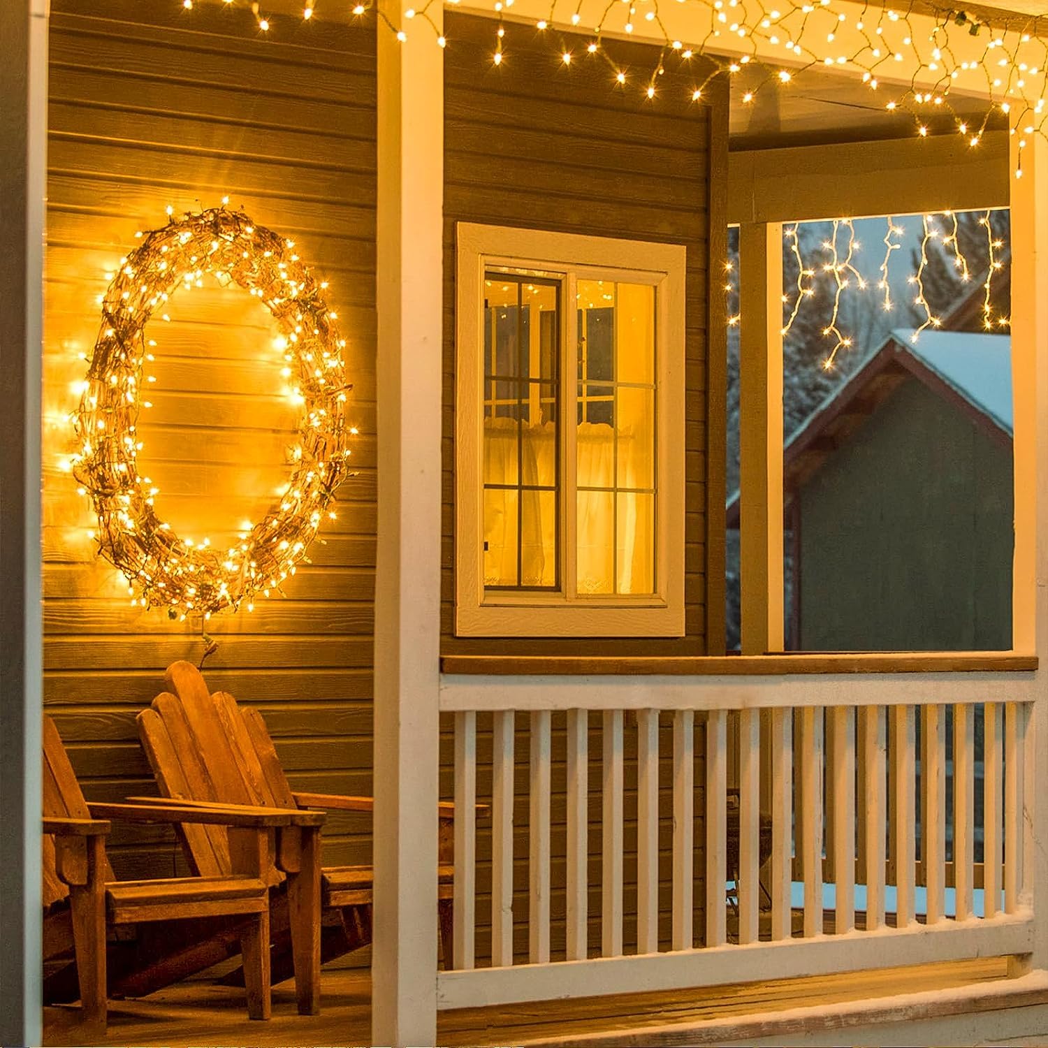 Connectable 100 LED String Lights Indoor Outdoor, 33FT Warm White Christmas Lights Waterproof, 13 Modes with Timer, Twinkle Fairy Lights Plug in Clear Wire for Christmas Tree, Bedroom, Classroom Decor