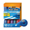 BIC Wite-Out Brand Exact Liner Correction Tape, 19.6 Feet, White, Fast, Clean and Easy to Use Tear-Resistant Tape, 10-Count
