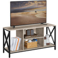Yaheetech Industrial TV Stand for 55 Inch TV, Entertainment Center Media Console Table with Open Storage for Living Room, Wood Modern Furniture, Gray