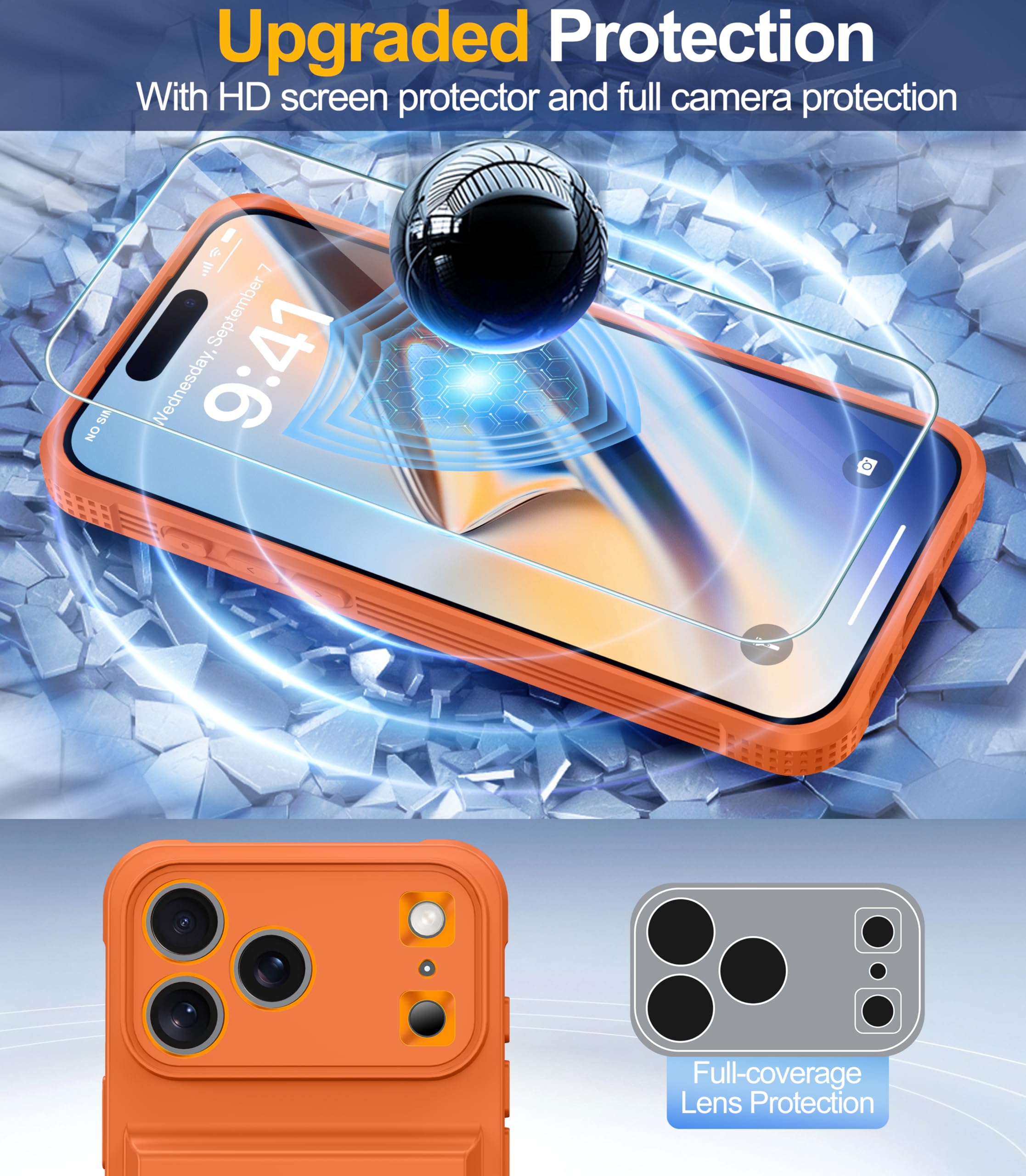 Oneagle Wallet for iPhone 16 Pro Max Case with Card Holder (4-5 Cards) [RFID Blocking] [Privacy Screen Protector] Full Camera Protection & Kickstand, 15FT Shockproof Phone Case for iPhone 16 Pro Max