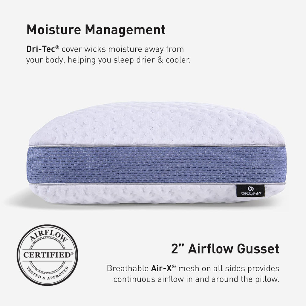 Bedgear Balance 1.0 Performance Pillow, Medium Support Bed Pillow for All Sleep Positions | Boost Blend Fill with Responsive Comfort & Air-X Mesh Ventilation | Washable Hypoallergenic Pillow