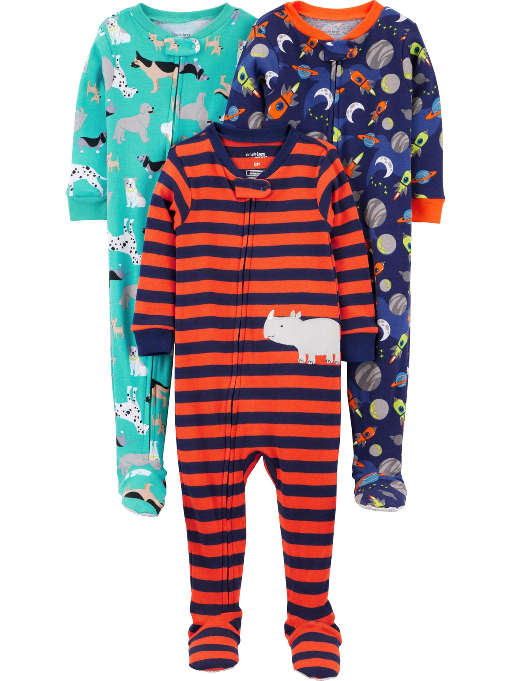 Simple Joys by Carter's Baby Boys 3 pack Snug Fit Footed Cotton Pajamas