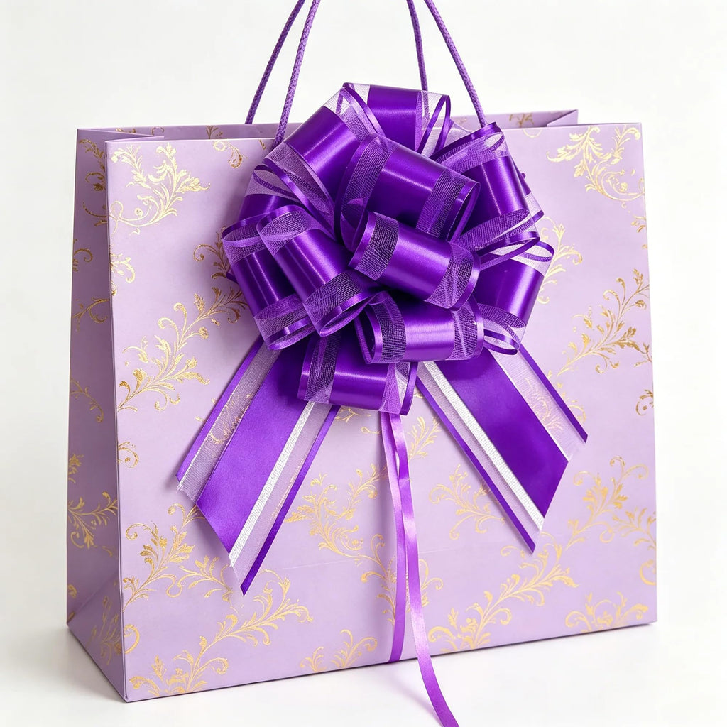 6 PCS Large Pull Bows,Bow for Gift Wrapping,6 inches,Christmas Party Birthday Gift Wedding Ribbon Bows for Wrapping Boxes or Flower Decorations, Valentine's Day Gift Decorations