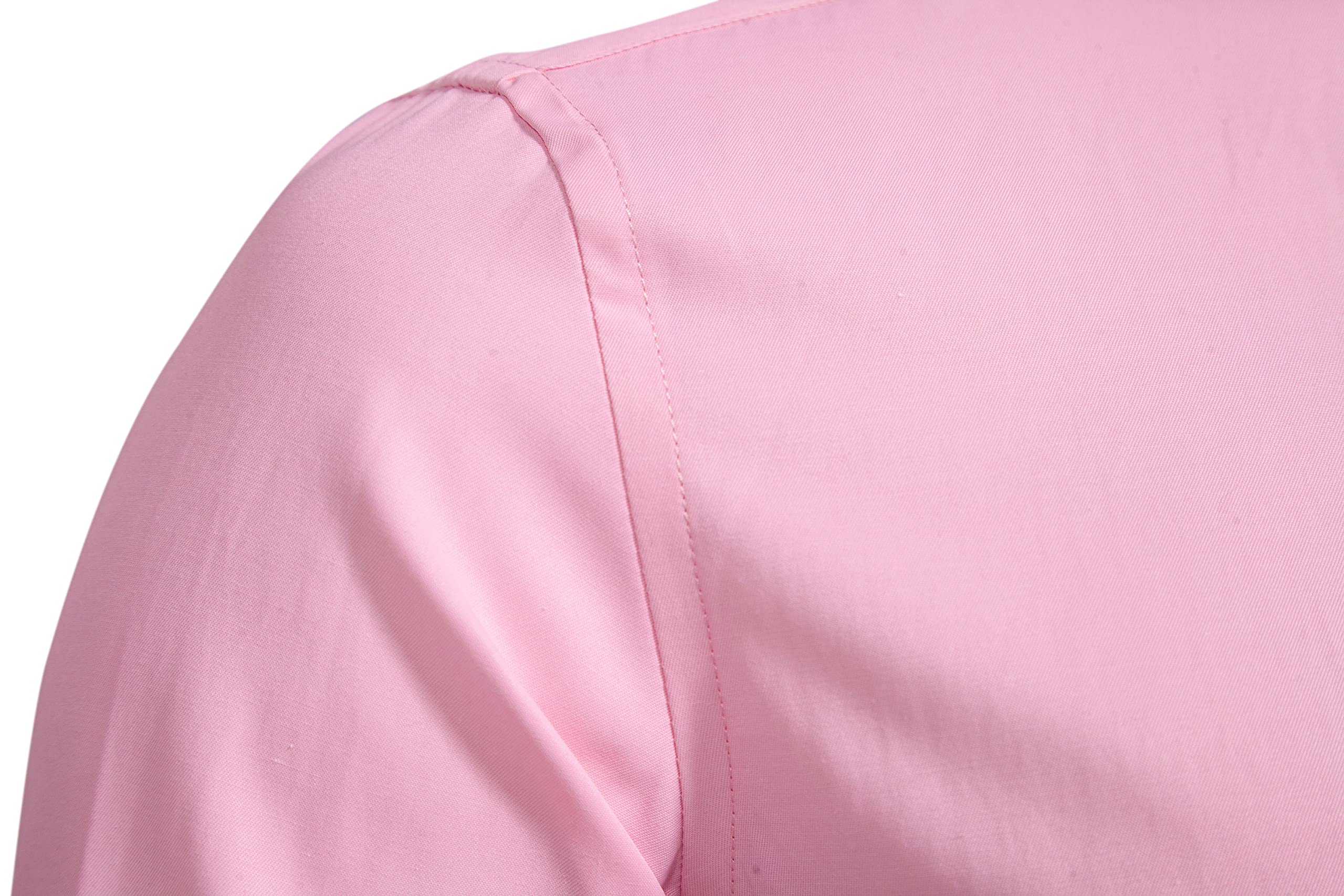 Men’s Banded Collar(Mandarin Collar) Long Sleeve Casual Solid Fancy Dress Shirts