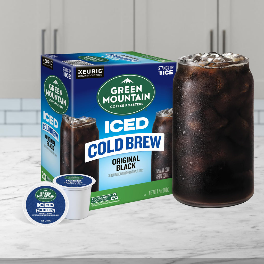 Green Mountain Coffee Roasters Original Black Iced Cold Brew Coffee, Single Serve Keurig K-Cup Pods, 60-Count Box (6 Packs of 10)