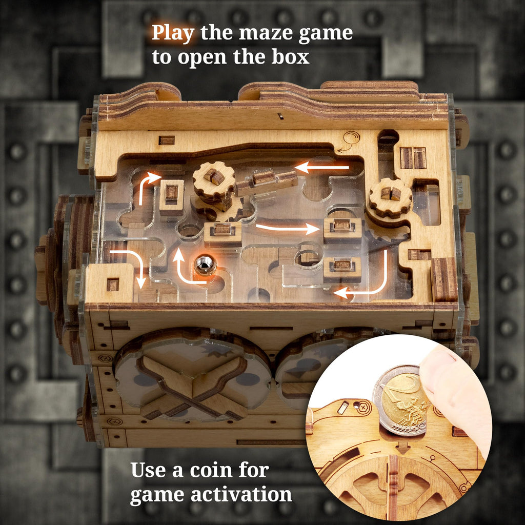 iDventure A-Maze-ing Safe | Puzzle Box for Adults | Creative Escape-Style Challenge | Unique 3D Puzzle for Memorable Gift Giving