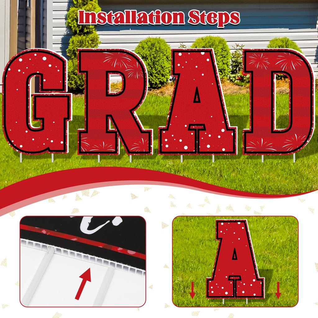 HOVACY 20 PCS Black Gold Graduation Yard Signs Class of 2026 | Black Gold 20 PCS, 40 Stakes, 11.57 x 16.14 in, Corrugated Plastic, Waterproof, Congrats Grad Sign, Graduation Sign