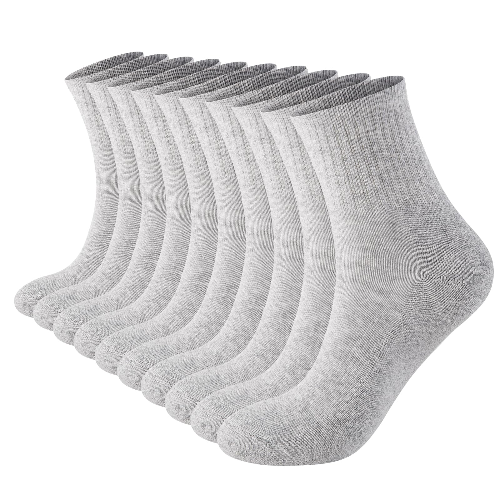 Monxiery Womens Cotton Cushioned Ankle Socks, Athletic Quarter Mini Crew Socks.