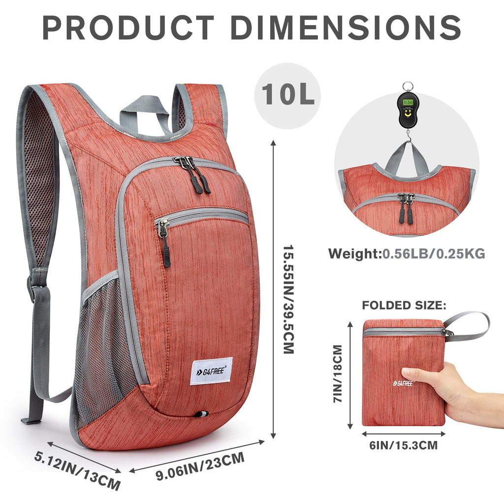 G4Free 10L/15L Hiking Backpack Lightweight Packable Hiking Daypack Small Travel Outdoor Foldable Shoulder Bag