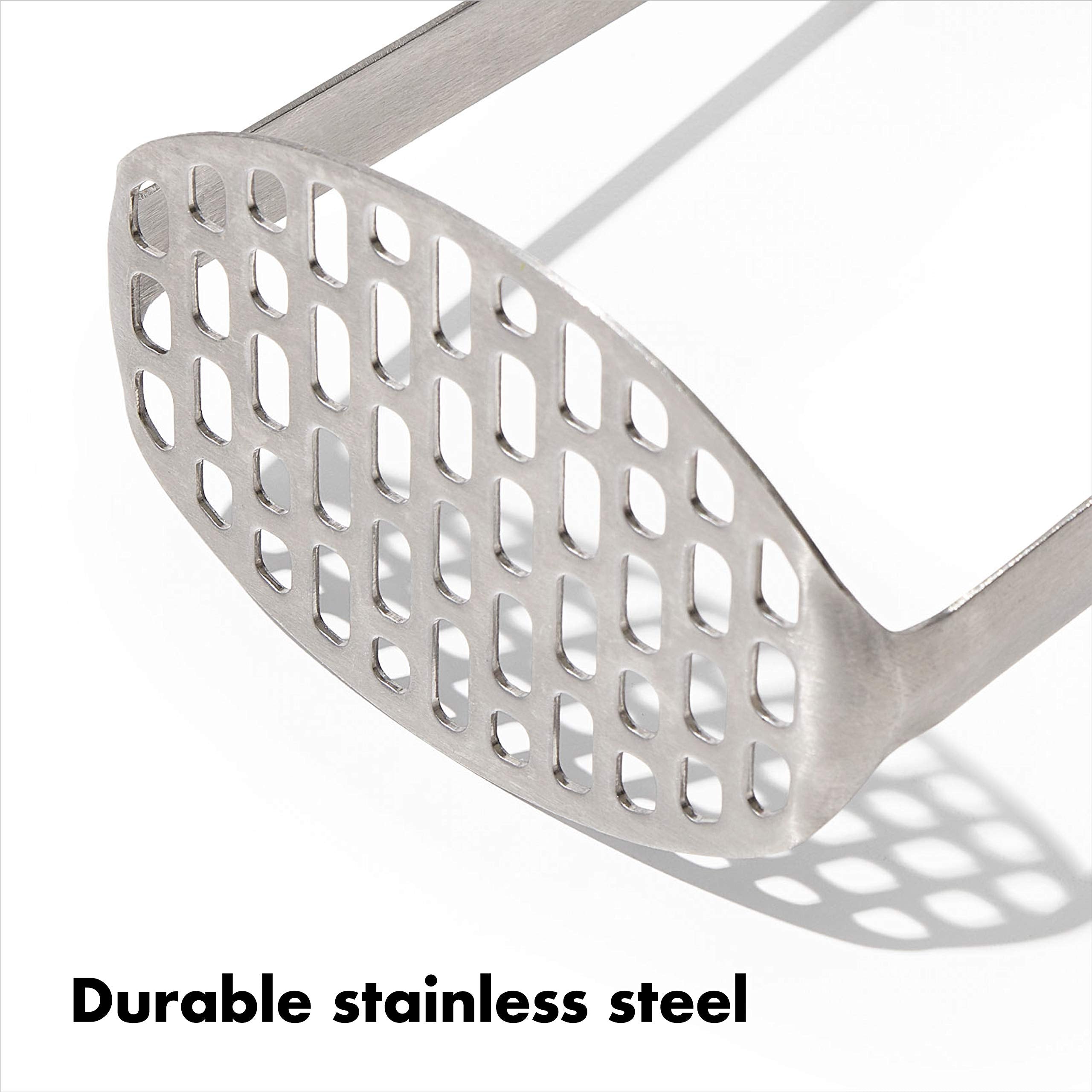 OXO Good Grips Stainless Steel Smooth Potato Masher + OXO Good Grips Pro Swivel Peeler Bundle