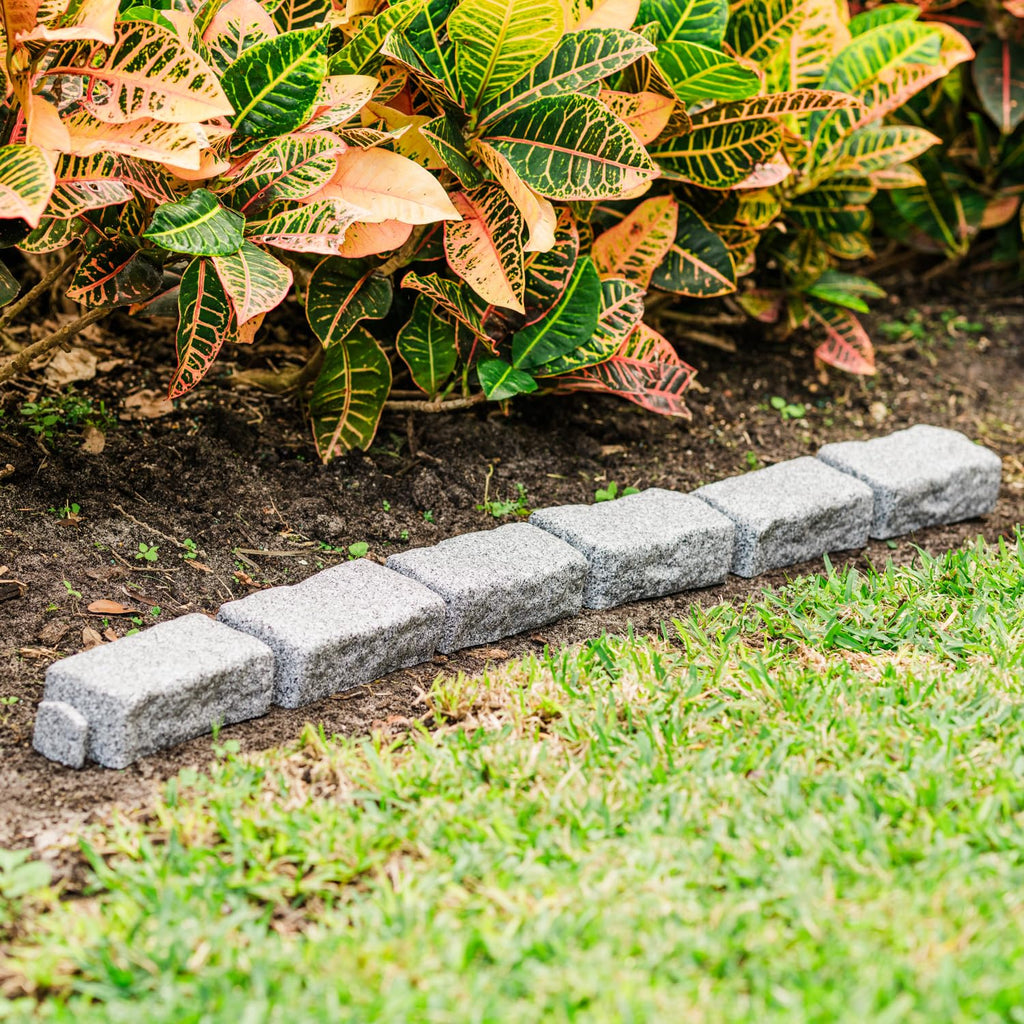 Beuta Landscape Edging | Garden Edging Border | Faux Stone Bricks for Lawn edging, Flower beds, Pathways & Yard Edging– 1 Pack | Each Section Has 6 Bricks 48"L x 4"W x 2.25"H | 3 Spikes |Cobblestone
