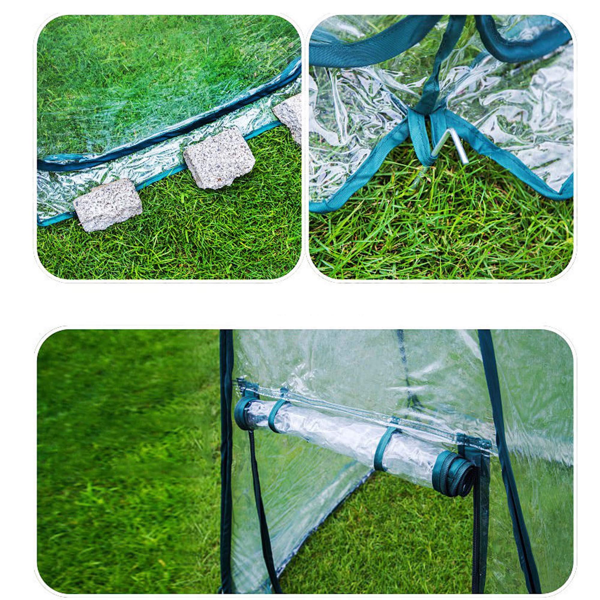 Porayhut Pop Up Greenhouse Tent,Portable X-Large Walk-in Flower House ,Indoor Outdoor Gardening Plant Sunshine Room with PE Mesh Cloth Cover for Protecting Plant from Cold Frost & Birds