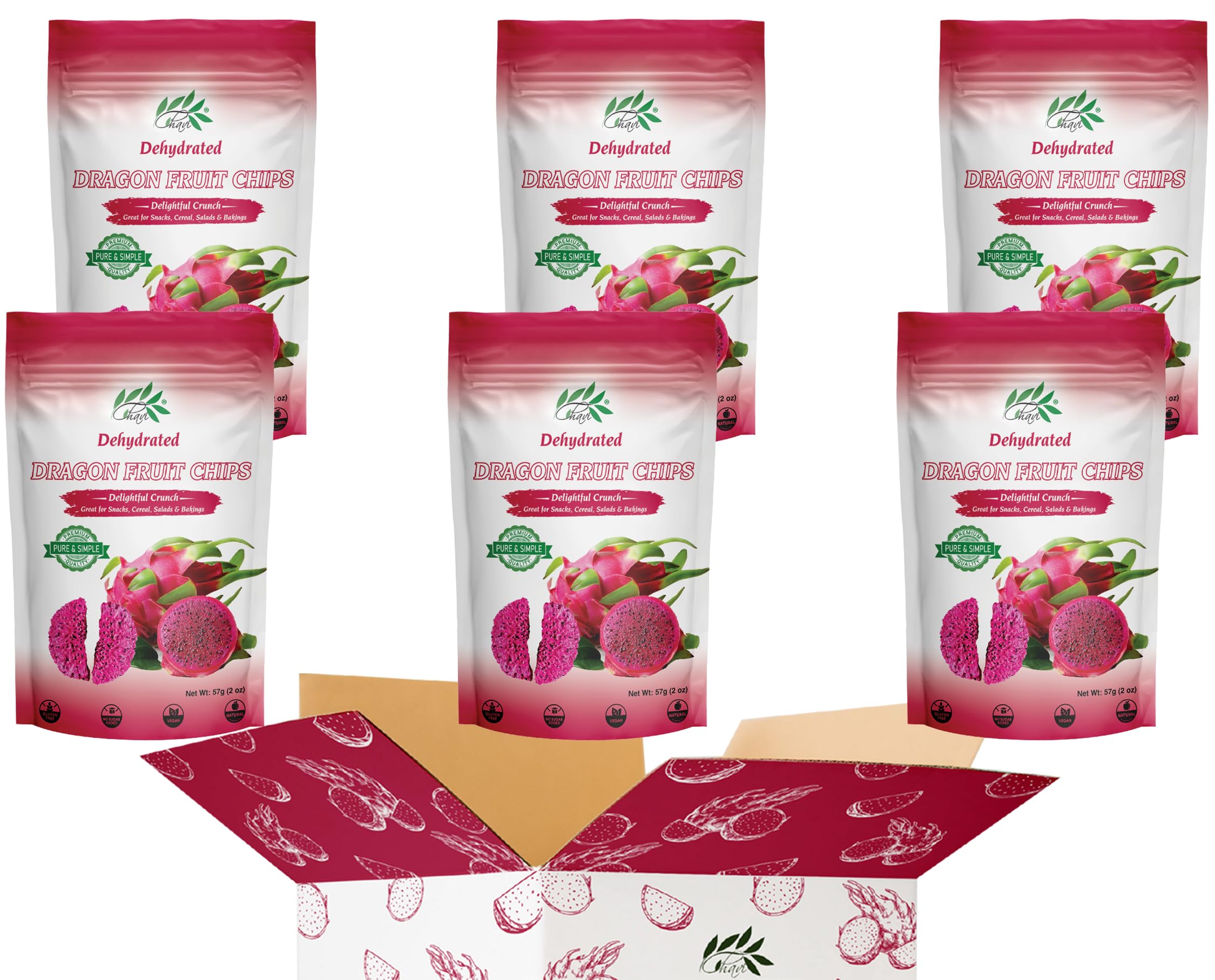 CHAVI Freeze Dried Fruits - Mixed | 6 in 1 | No Added Sugars or Preservatives - Non-GMO, Vegan, Gluten-Free | Gift Box | 230 g | 8.1 oz | 6 Cans