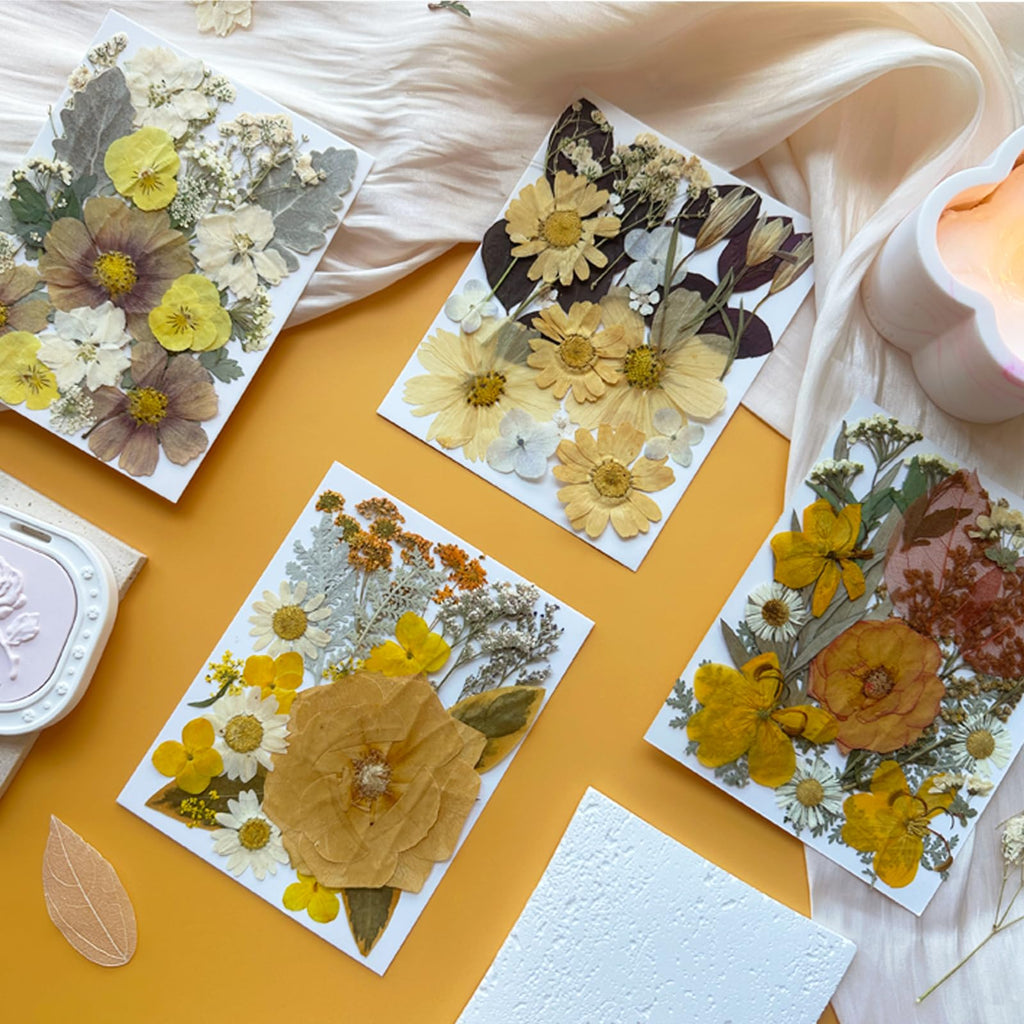MIKIYA 98Pcs Pressed Dried Flowers for Resin Molds, Real Natural Bulk Big Dry Floral Leave for DIY Art Crafts, Epoxy Jewelry, Candle, Soap Making, Nails Decors