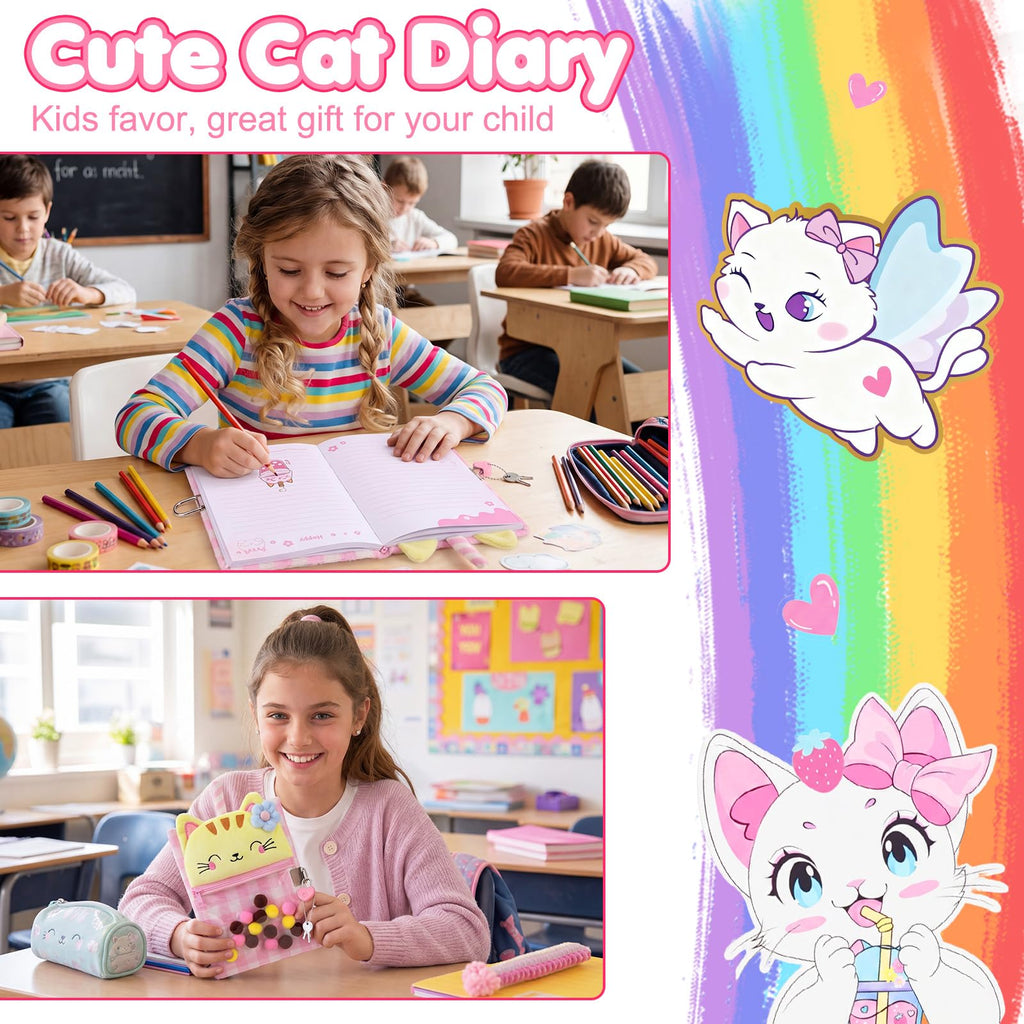 Axolotl Diary for Girls with Lock, Plush Axolotl Toys Gift for Teen Girls, Kids Writing Journal Notebook, Birthday Gifts for Little Girls Ages 5 6 7 8 9 10-12 Year Old
