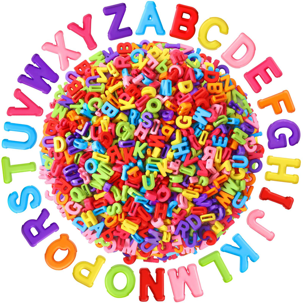 Augshy 700PCS White Letter Beads Alphabet Beads for Making DIY (6mm) | Premium Acrylic Cube Shape, Ideal Bracelets and Keychains, Large Hole Design for Easy Paracord Threading