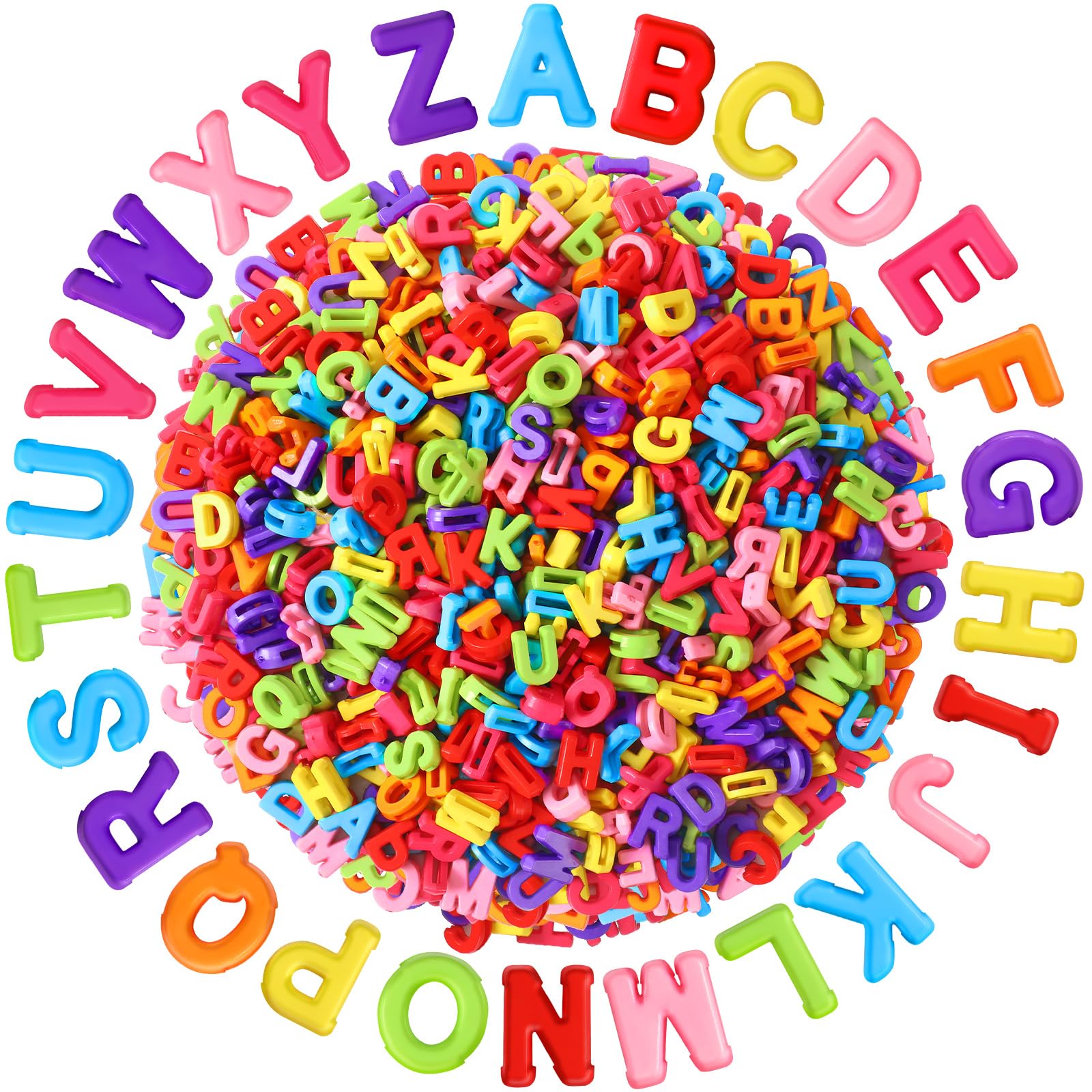 Augshy 700PCS White Letter Beads Alphabet Beads for Making DIY (6mm) | Premium Acrylic Cube Shape, Ideal Bracelets and Keychains, Large Hole Design for Easy Paracord Threading