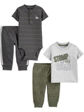 Simple Joys by Carter's Baby Boys 4-piece Bodysuit, Top, and Pant Set
