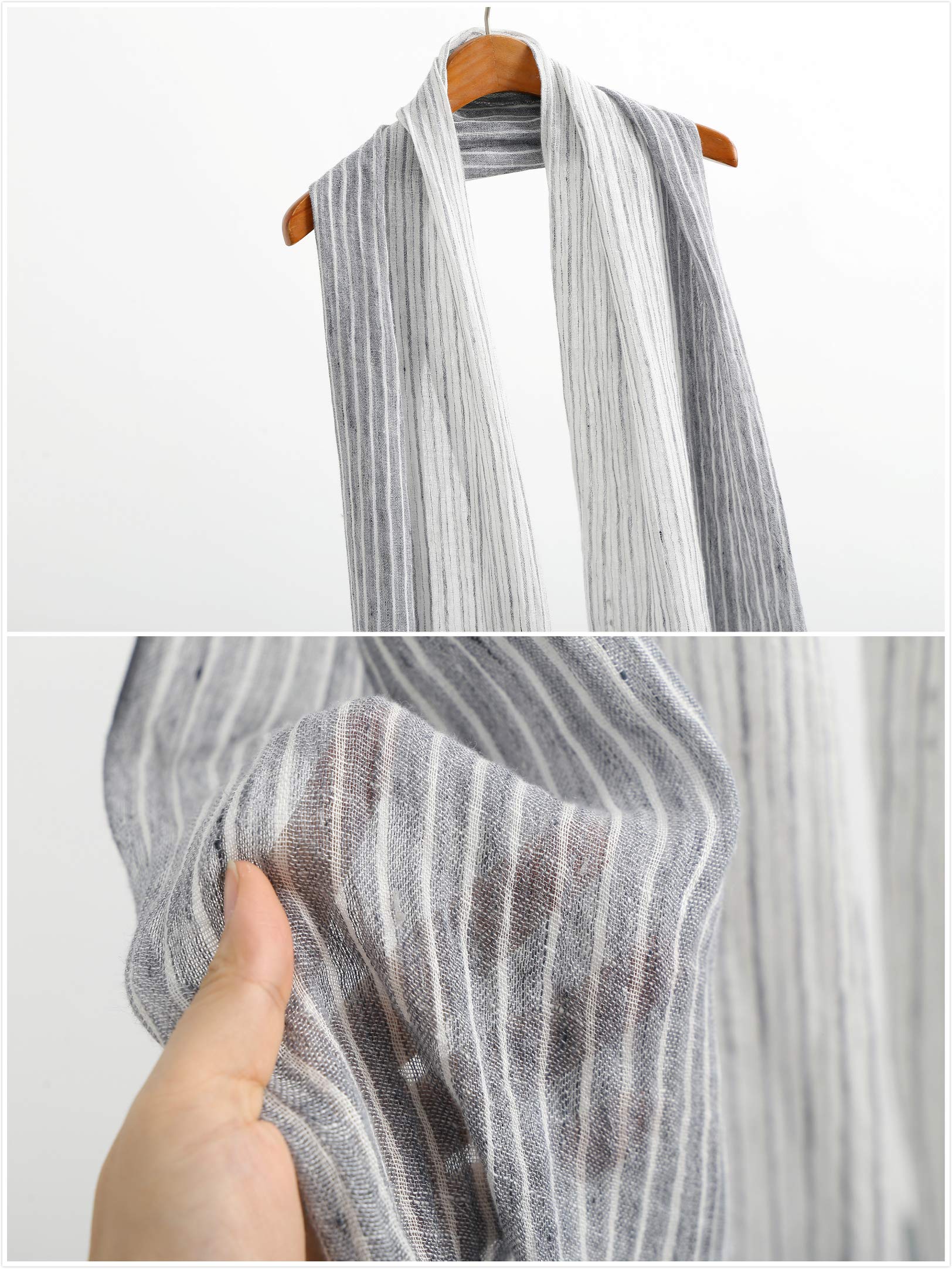 Jeelow Lightweight Summer Scarf Light Shawl Wrap Linen Feel Scarves For Men And Women