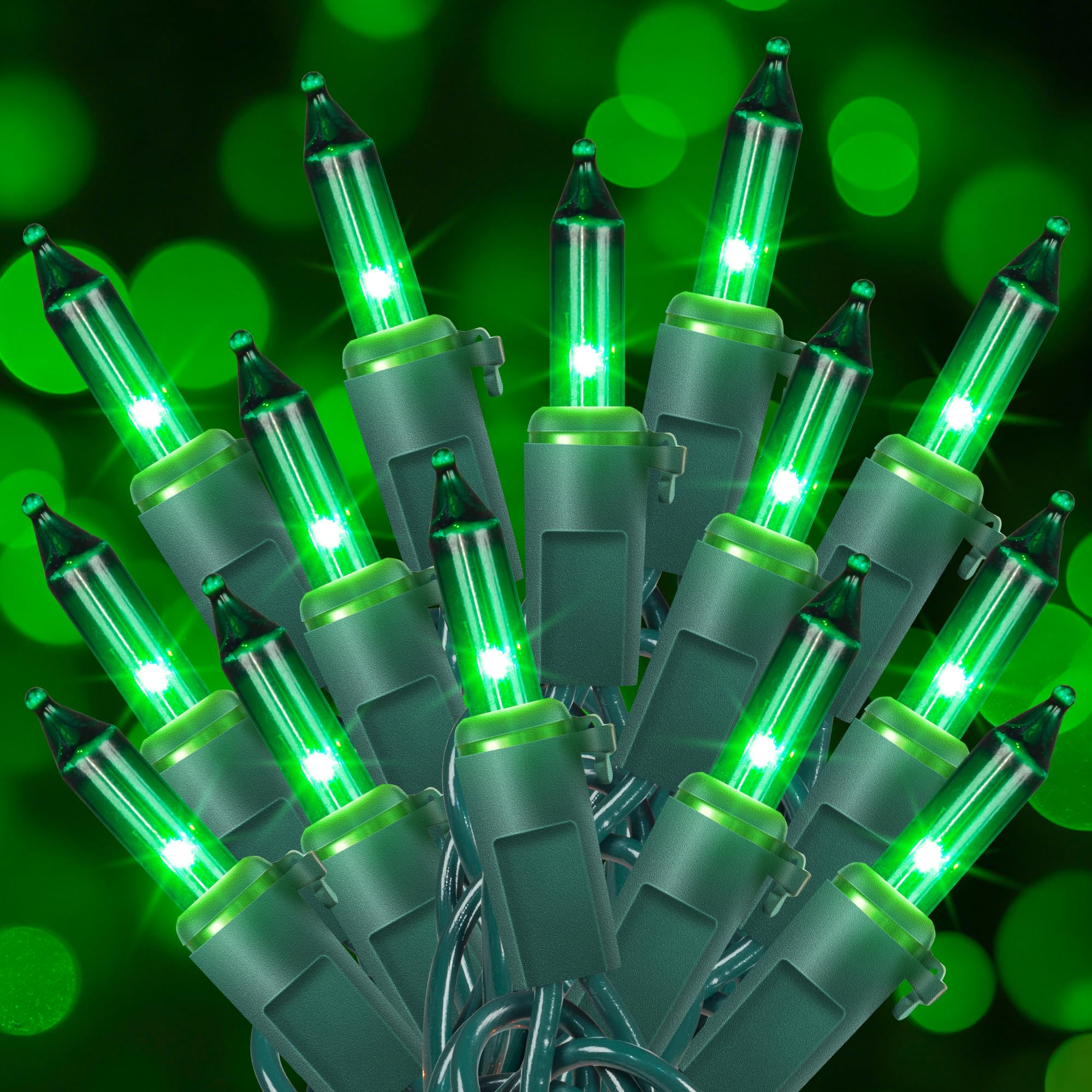Christmas Lights Indoor Outdoor, 2PACK 13FT 50-count Lights Incandescent Mini valentine's day String Light, 120V Certified Green Wire Light for Xmas Tree, Patio, Holiday, Party, Home, Garden Decor,Red