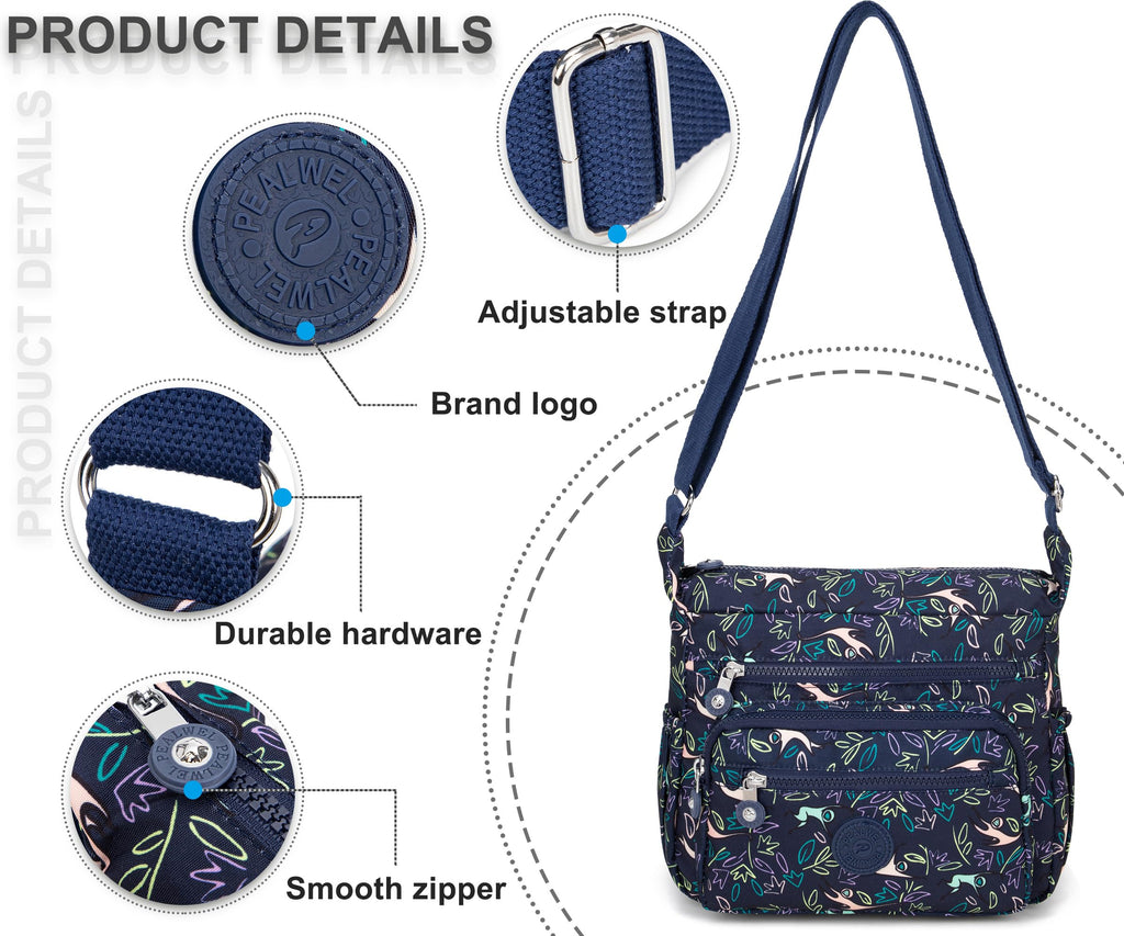 Pealwel Women Shoulder Handbag Roomy Multiple Pockets Bag Ladies Crossbody Purse Tote Top Handle Satchel