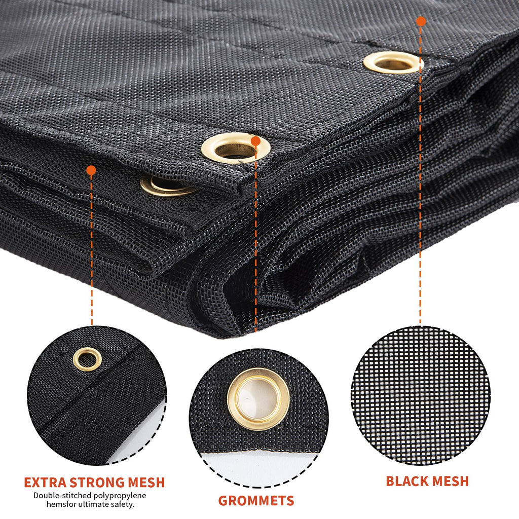 HOMBYS Black 7x14 ft Dump Trailer Truck Mesh Tarp with Grommets,Heavy Duty Mesh Tarp, Opening Shade Trailer Tarp for Truck Bed Cover