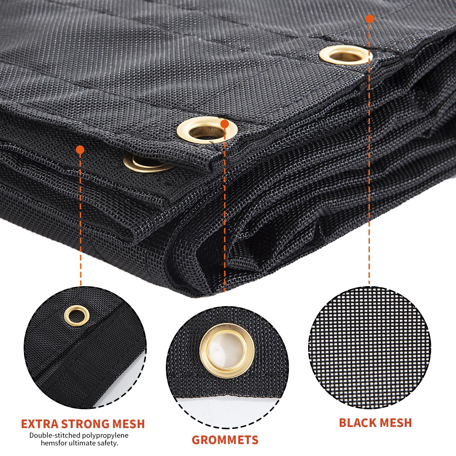HOMBYS Black 7x14 ft Dump Trailer Truck Mesh Tarp with Grommets,Heavy Duty Mesh Tarp, Opening Shade Trailer Tarp for Truck Bed Cover