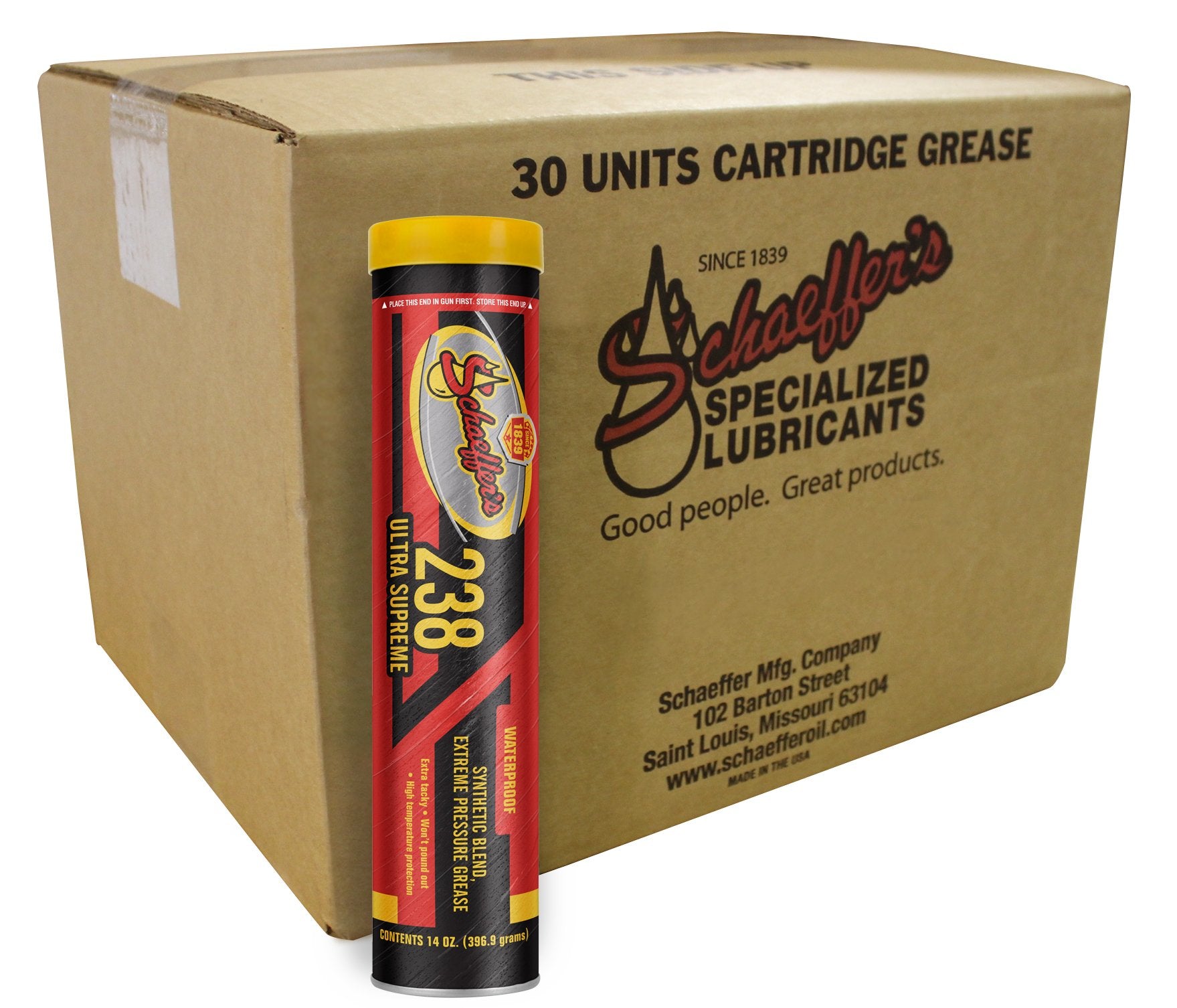 Schaeffer Manufacturing Co. 02382-029 Ultra Supreme Grease, NLGI #2, 14 oz. (Pack of 30)