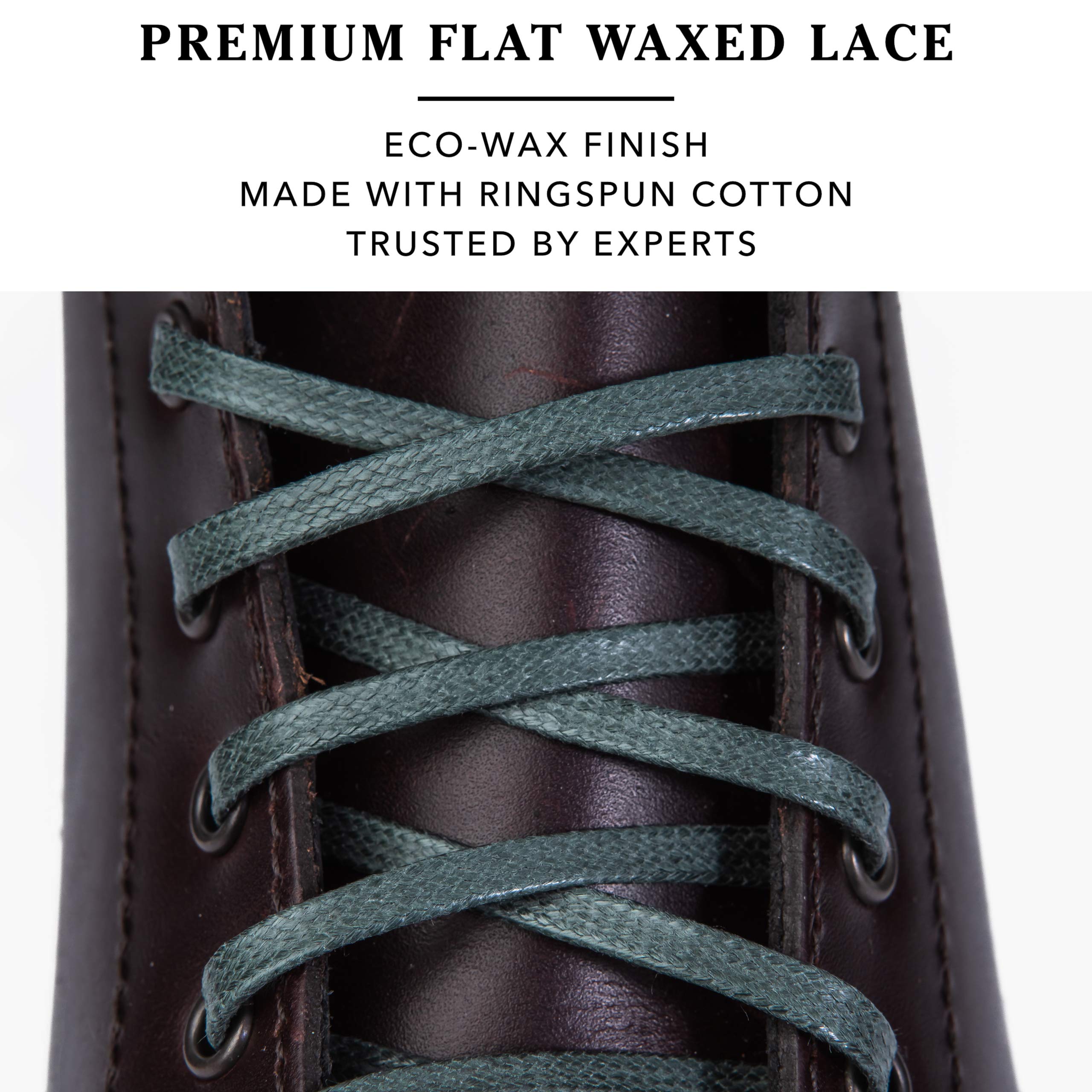 Premium Flat Waxed Cotton Boot Laces - Cobbler's Choice Shoe Laces - Durable and Beautiful!