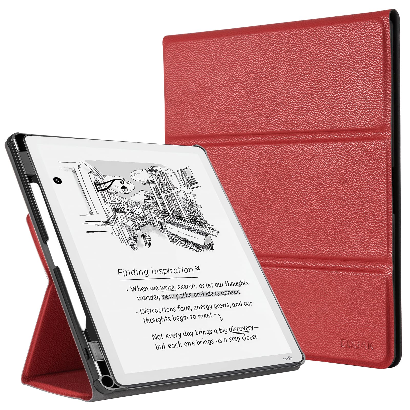 CoBak Stand Case for Kindle Scribe - Premium Folio Leather Cover with Pen Holder, Auto Sleep/Wake - Compatible with 10.2 Inch Kindle Scribe (2022/2024 Release)