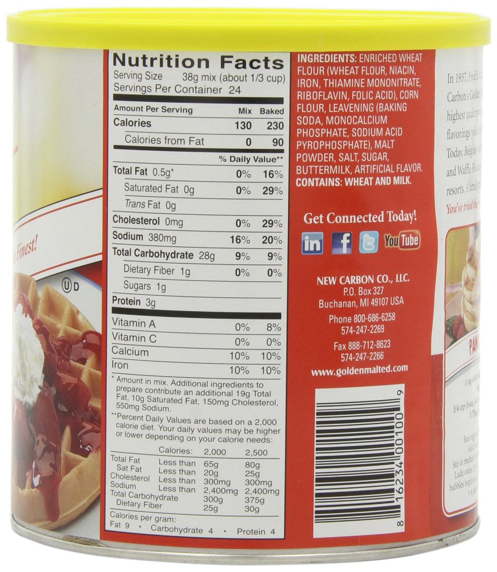 Golden Malted Pancake & Waffle Flour, Original, 33-Ounce Cans (Pack of 3) (Packaging May Vary)