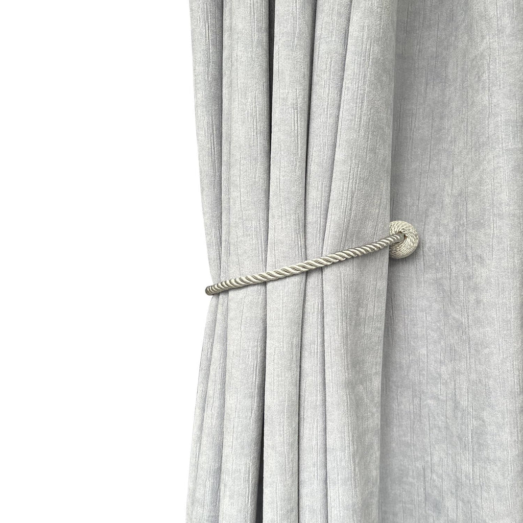 Melaluxe 2 Pack Magnetic Curtain Tiebacks, Decorative Curtain Holdbacks for Window Décor (Beige)