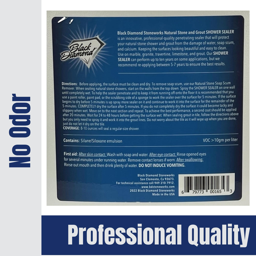 Natural Stone and Grout Penetrating Shower Sealer. Marble, Granite Travertine, Limestone. Protects Making Them Easy to Clean. Works Also on Grout in Tile, Ceramic, and Porcelain. 1-Quart